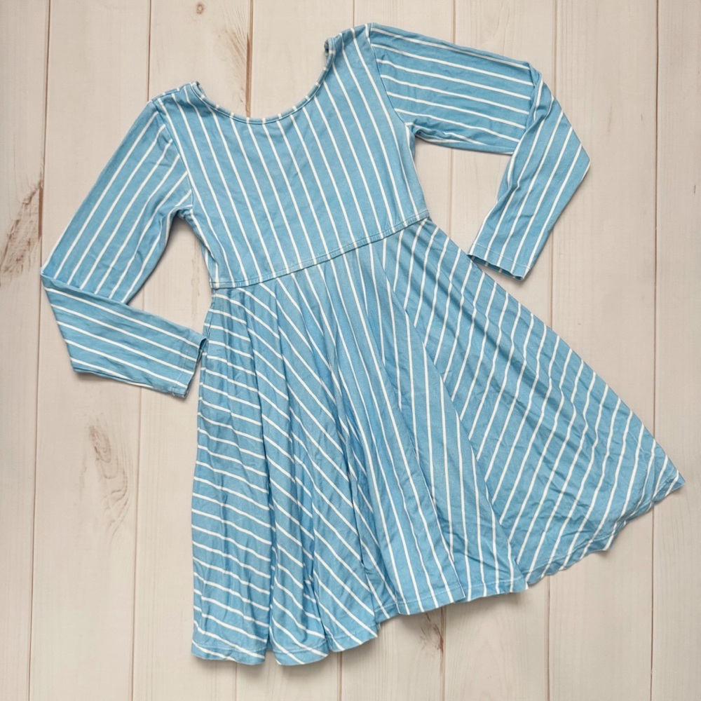 WDW Omi Jo Blue Stripe Empire Dress